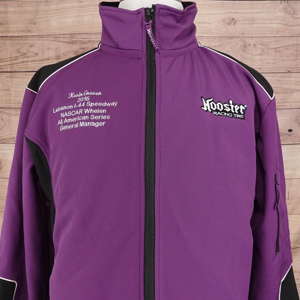 Hoosier Racing Tire Jacket Mens XL Purple Soft Shell Full Zip NASCAR Speedway